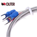temperature sensor flexible insulated stainless steel sheath braid shielding cable platinum wire screw probe threaded pt100
